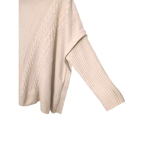 Simply Vera Wang Sweater Plus XXL Beige Chunky Cableknit LAGENLOOK Cowl Relaxed - Picture 4 of 16